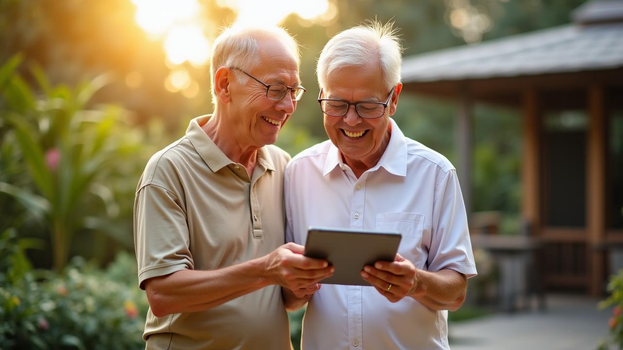คู่รักวัยเกษียณที่มีความสุขและมั่นคงทางการเงินในกรุงเทพ